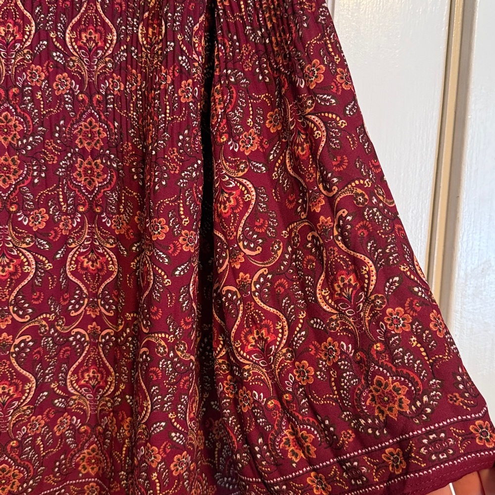 Max Studio Pleated Patterned Long Sleeve Blouse - image 4